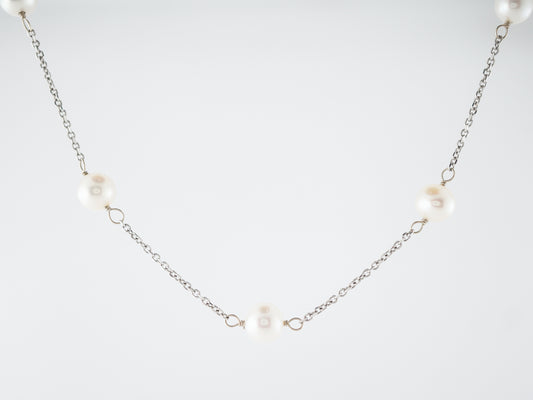 Necklace Modern Pearl in 14k White Gold