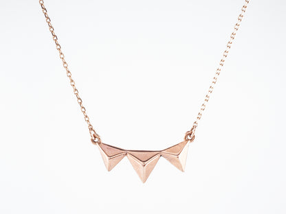 Modern Triangle Necklace in 14k Rose Gold