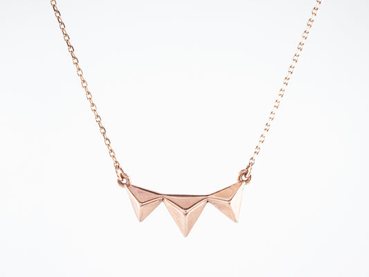 Modern Triangle Necklace in 14k Rose Gold