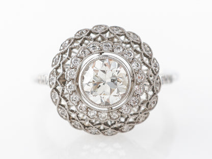 Old European Diamond Engagement Ring Platinum
