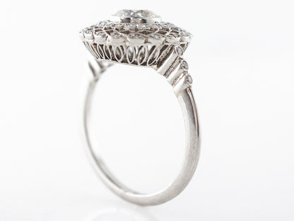 Old European Diamond Engagement Ring Platinum
