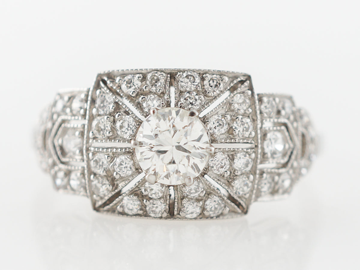 Antique Art Deco Diamond Engagement Ring in Platinum