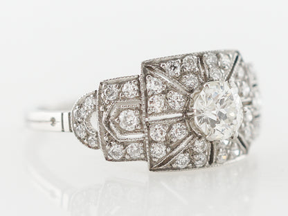 Antique Art Deco Diamond Engagement Ring in Platinum