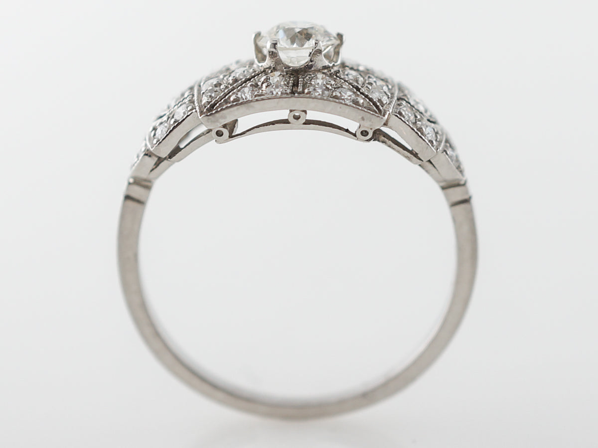 Antique Art Deco Diamond Engagement Ring in Platinum