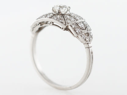 Antique Art Deco Diamond Engagement Ring in Platinum