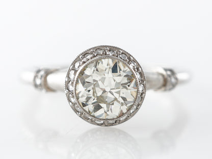 .96 Mid-Century Diamond Engagement Ring in Platinum