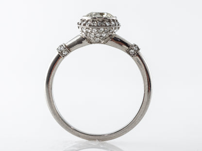 Solitaire European Cut Diamond Engagement Ring Platinum