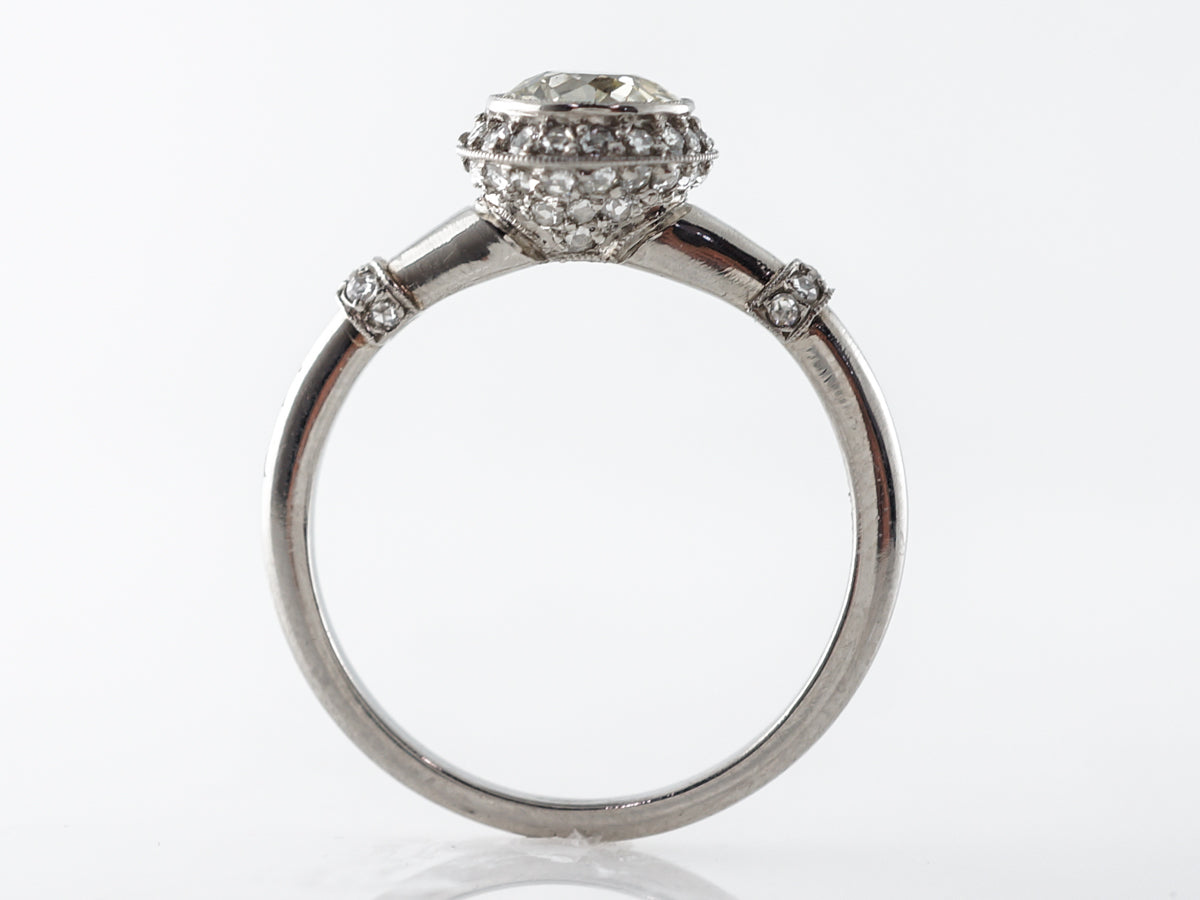 .96 Mid-Century Diamond Engagement Ring in Platinum