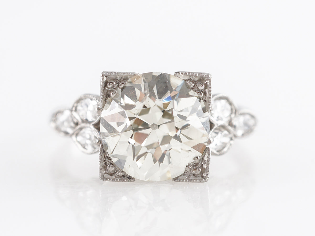 2.47 Old European Cut Diamond Engagement Ring in Platinum