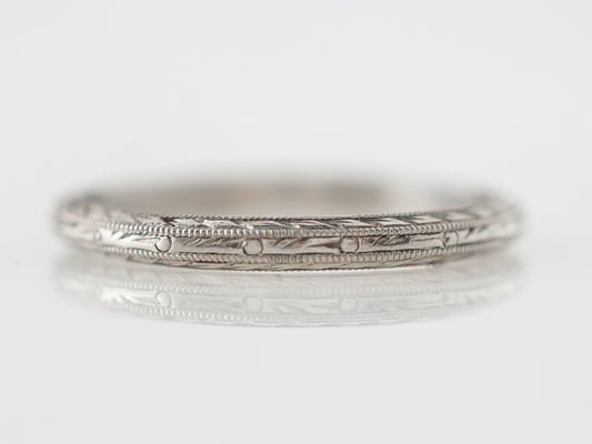 Vintage Art Deco Orange Blossom Wedding Band in Platinum
