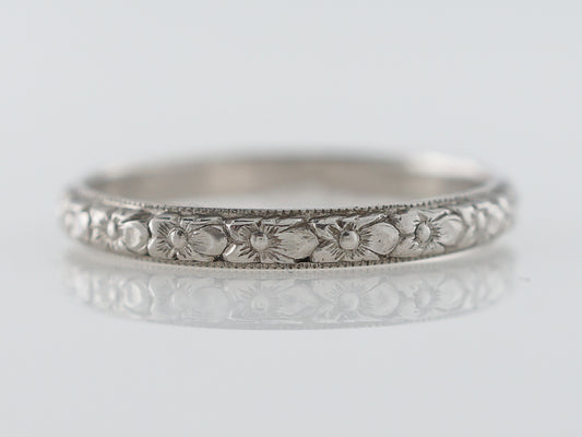 Orange Blossom Wedding Band Art Deco in Platinum