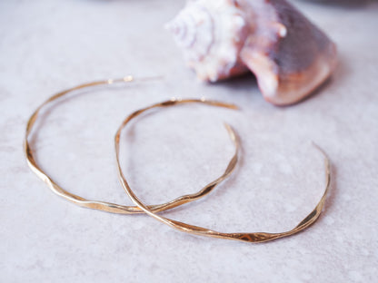 Organic Hoop Earrings in 18k Yellow Gold
