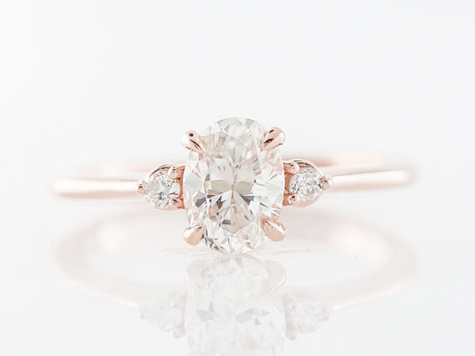 Oval Diamond Engagement Ring in Rose Gold