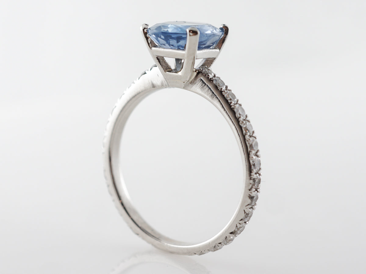 2.25 Carat Oval Sapphire Engagement Ring in Platinum