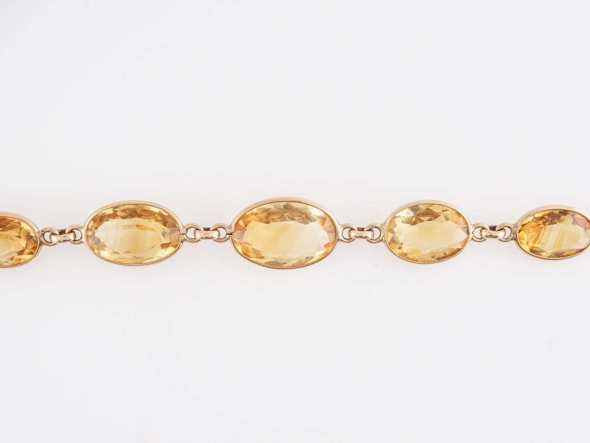 Oval Cut Citrine Bracelet in 14k Yellow Gold