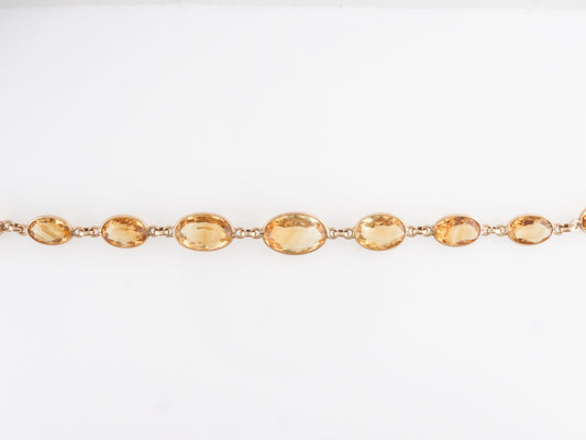 Oval Cut Citrine Bracelet in 14k Yellow Gold