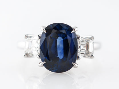 Oval Cut Sapphire w/ Diamonds Engagement Ring in 18k