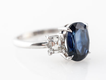 Oval Cut Sapphire w/ Diamonds Engagement Ring in 18k