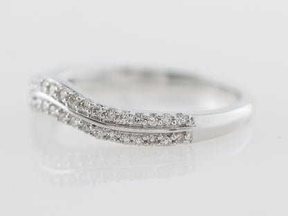 Curved Double Diamond Wedding Band in 14k