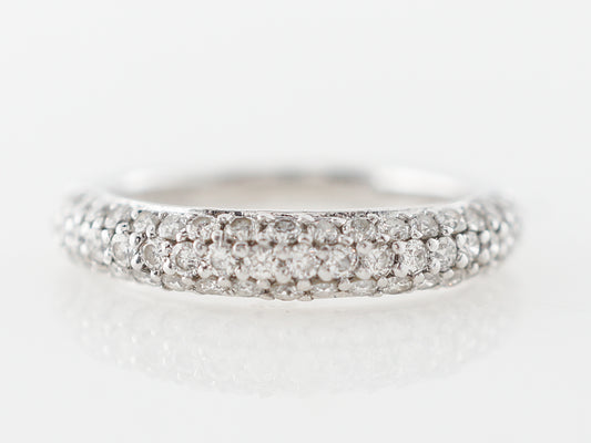 Pave Diamond Wedding Band in 14k White Gold