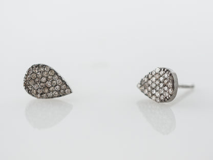 Cognac Diamond Stud Earrings in Sterling Silver