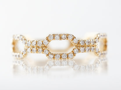 Pave Chain Link Diamond Ring in 18k Yellow Gold