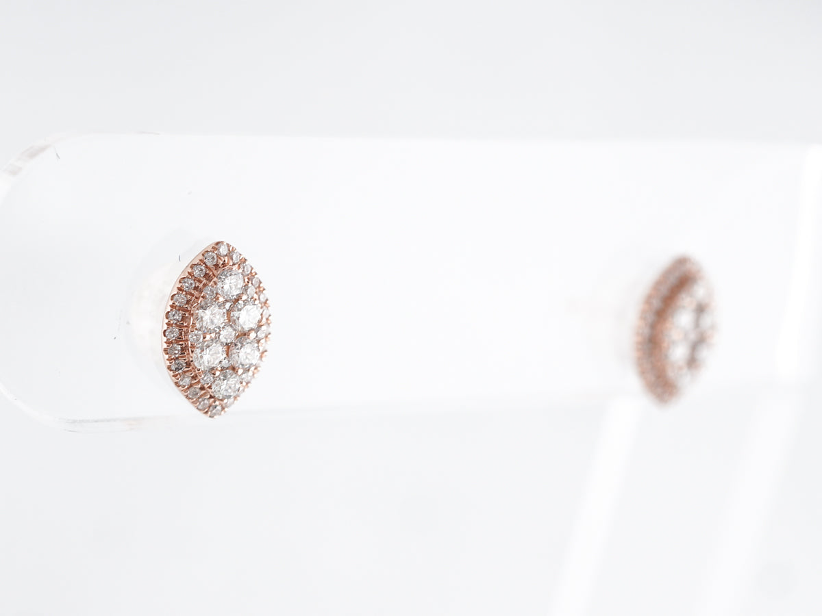 Cluster Diamond Marquise Earrings 14K Rose Gold