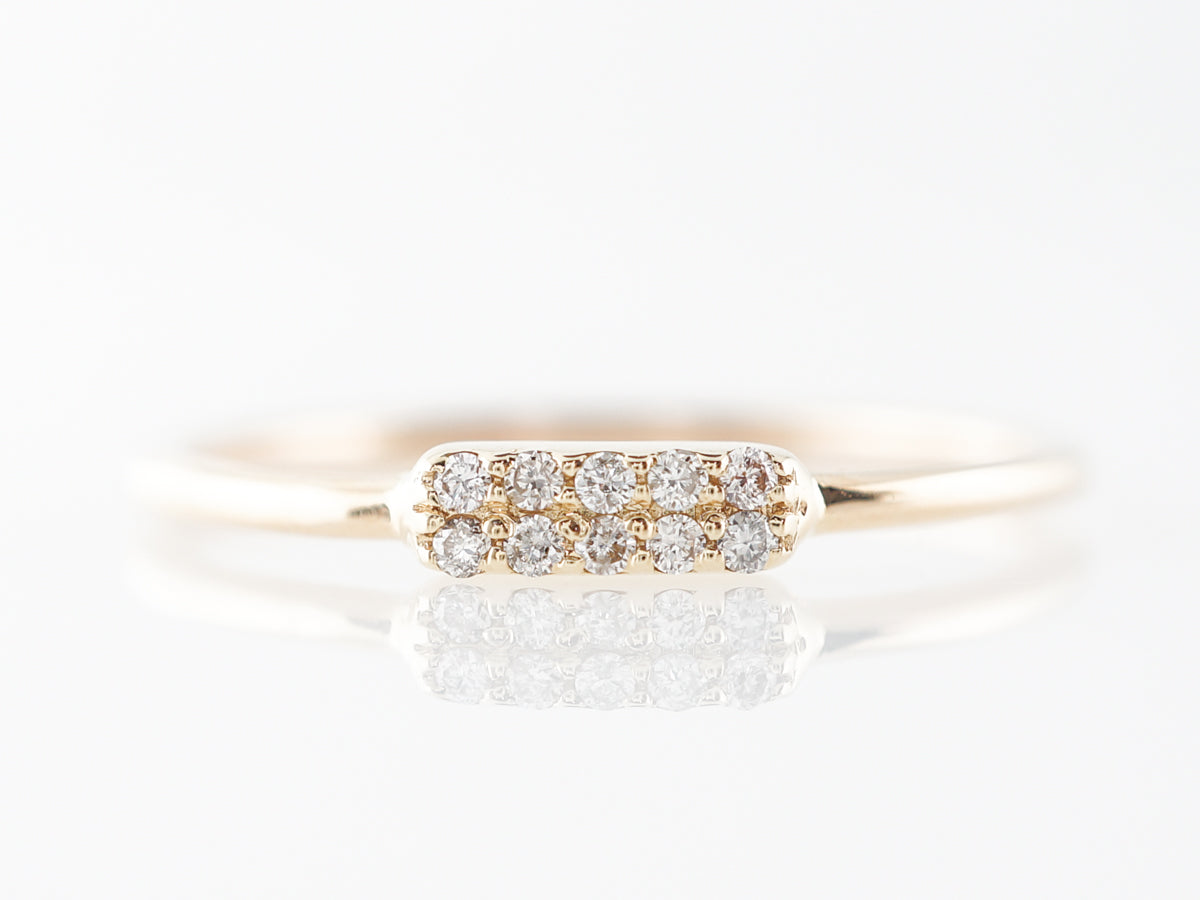Pave Cluster Diamond Band in 14k Yellow Gold