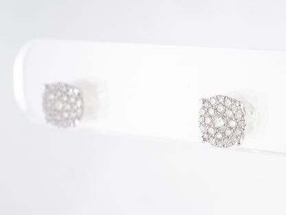 Pave Cluster Earring Studs in 14k White Gold