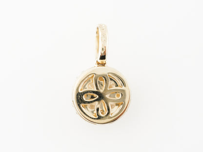 Pave Diamond Disk Pendant in 14k Yellow Gold