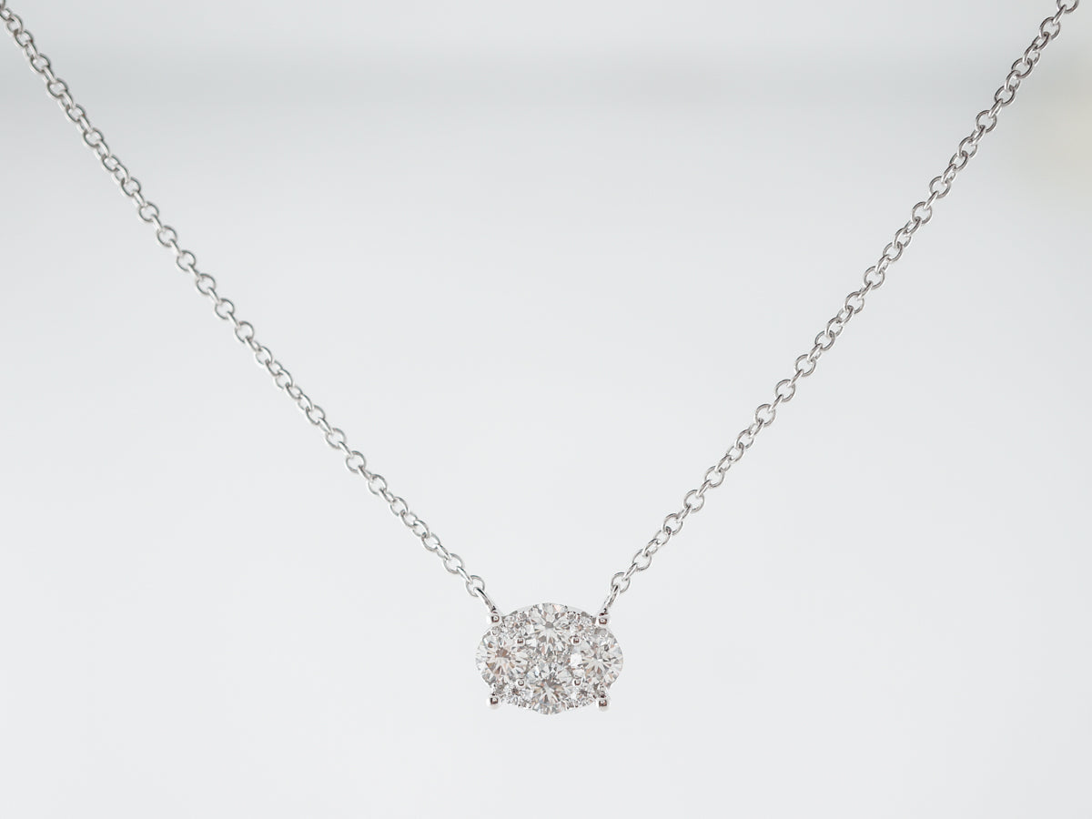 Pave Diamond Pendant in 18k White Gold