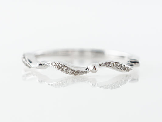 Unique Pave Diamond Band in 14k White Gold