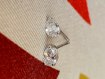 Pear Cut Diamond Earring Studs in 14k White Gold