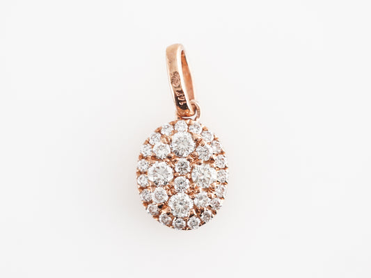 Diamond Cluster Pendant in 14k Rose Gold