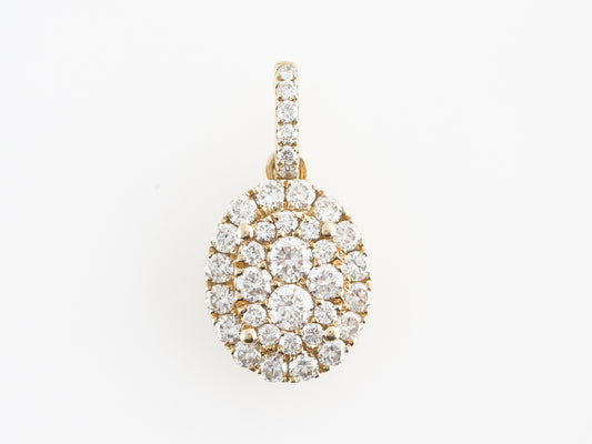 Cluster Diamond Pendant in 14k Yellow Gold