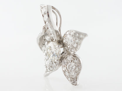 1 Carat Diamond Floral Pendant in Platinum