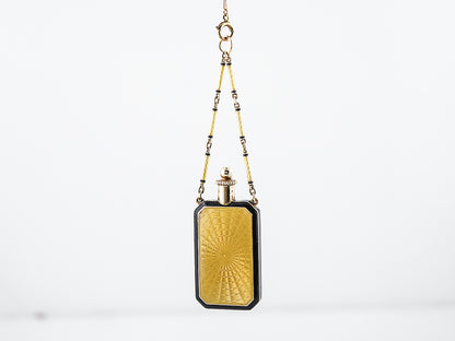 Antique Perfume Necklace Art Deco Enamel in 14K Yellow Gold