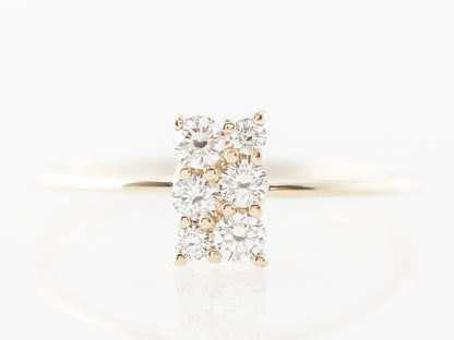 Yellow Gold Diamond Cluster Ring in 14k