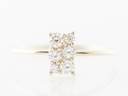 Yellow Gold Diamond Cluster Ring in 14k