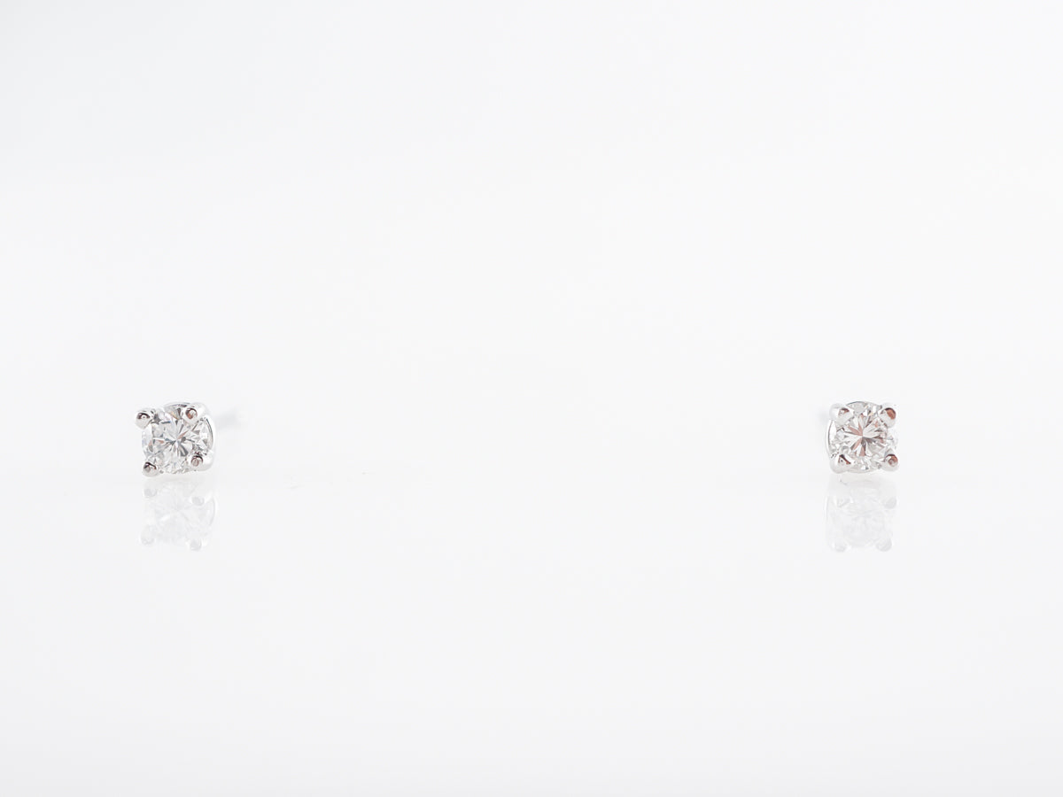 Petite Diamond Stud Earrings in 14k White Gold