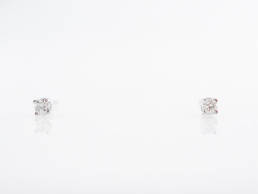 Petite Diamond Stud Earrings in 14k White Gold