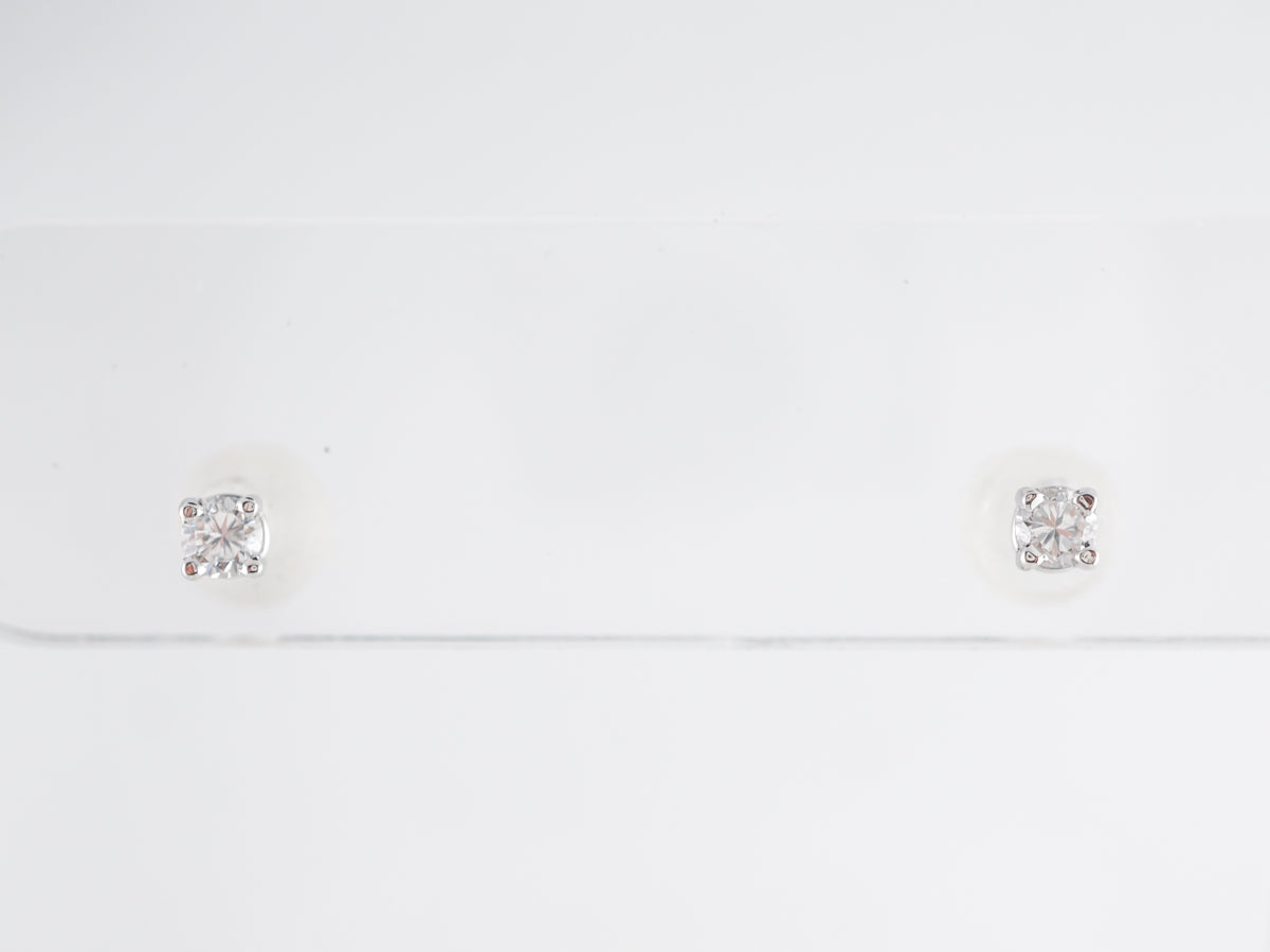 Petite Diamond Stud Earrings in 14k White Gold