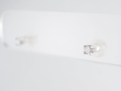 Petite Diamond Stud Earrings in 14k White Gold