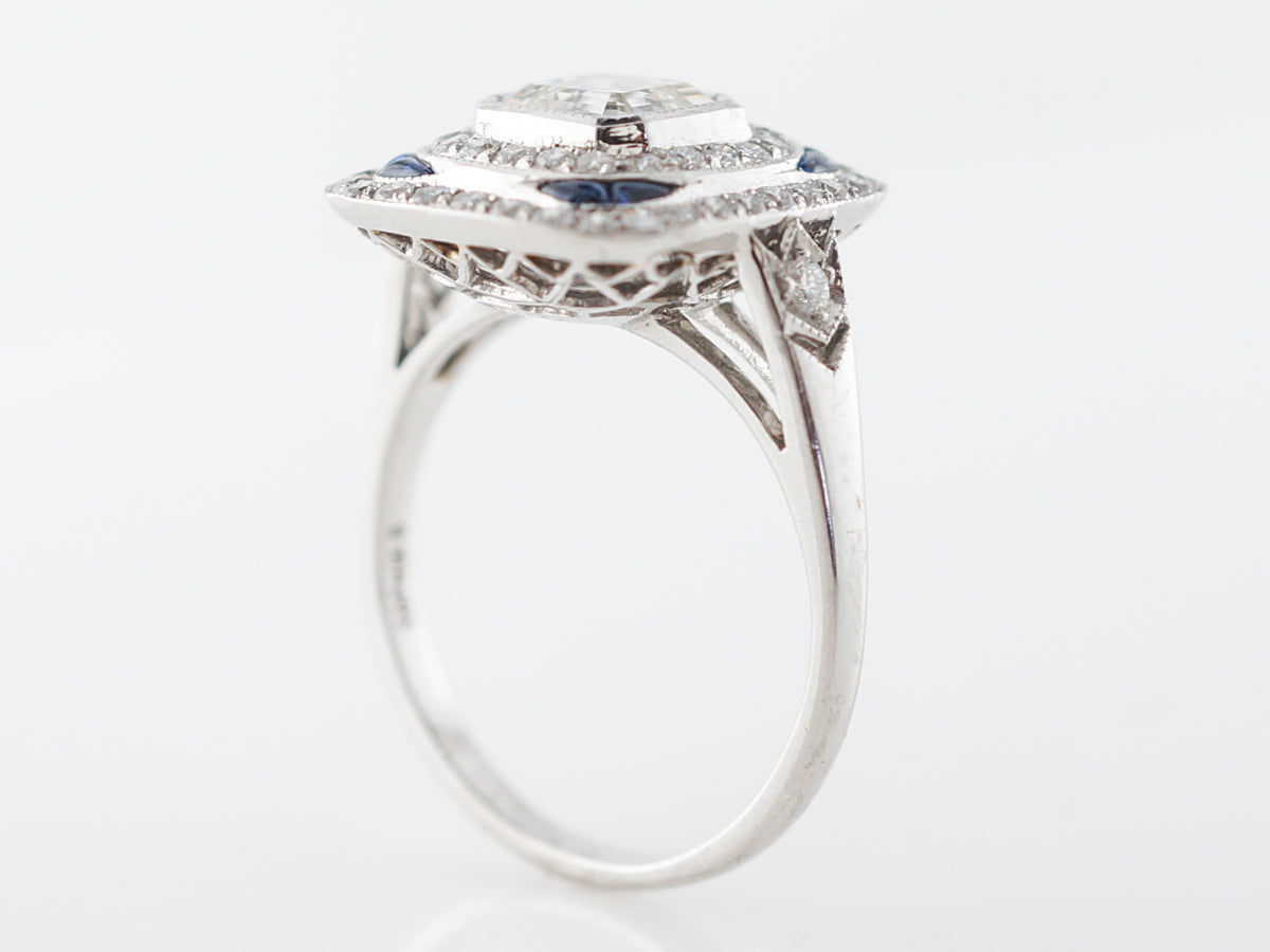 Tacori Platinum Sapphire Diamond Engagement Ring