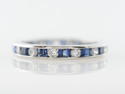 Sapphire & Diamond Eternity Band in Platinum