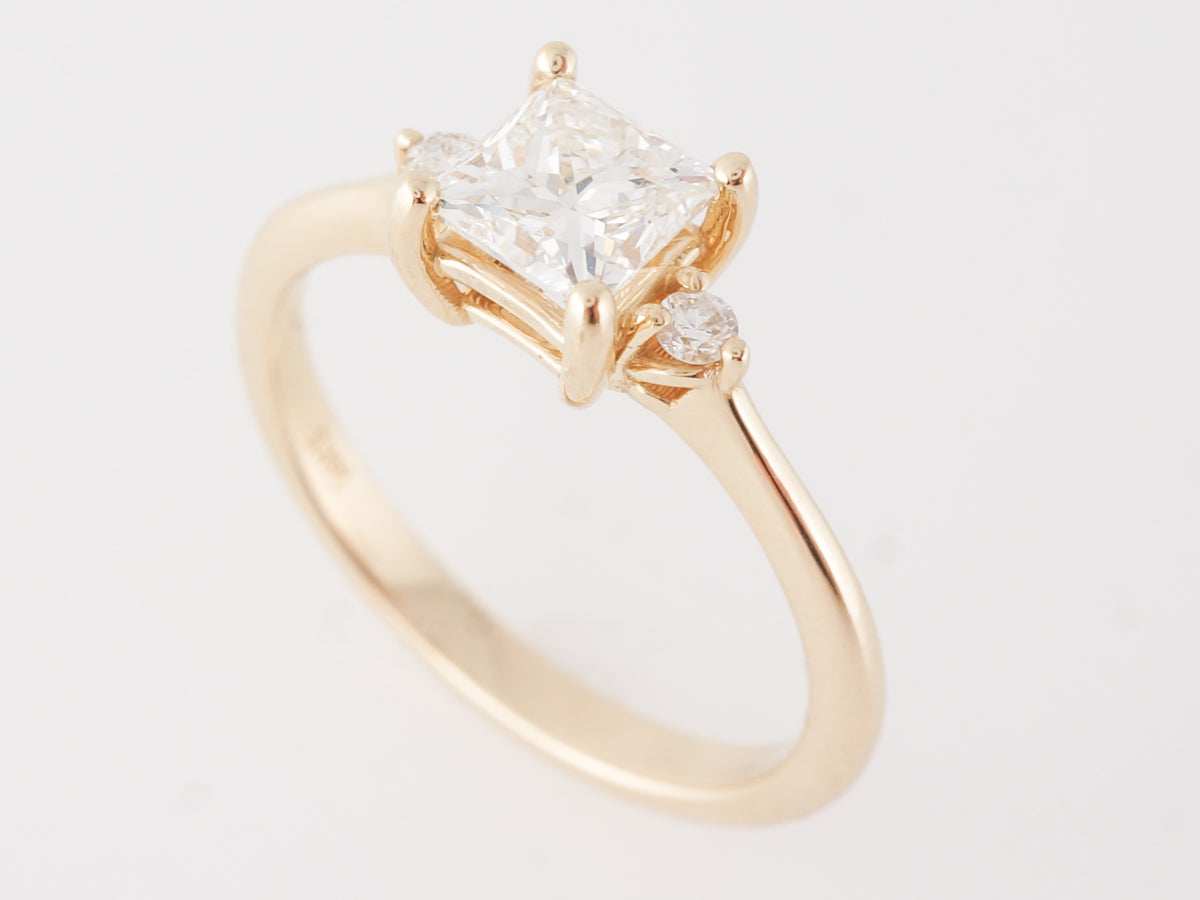 Princess Cut Diamond Solitaire Engagement Ring in 14k