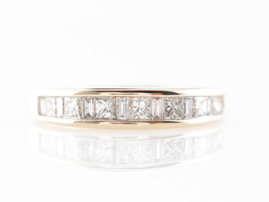 Princess Cut Diamond Wedding Band in 14k Yellow Gold