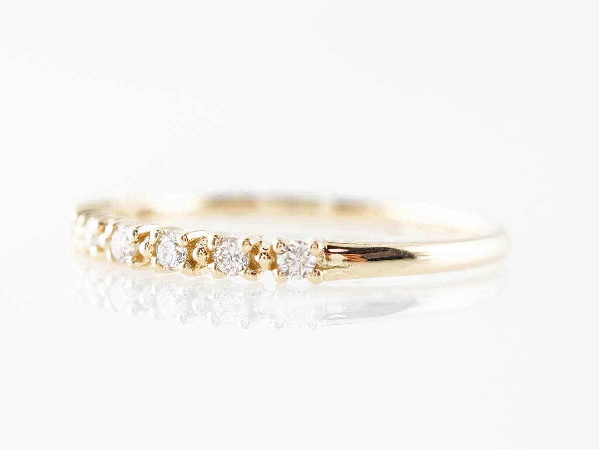 Prong Set Diamond Wedding Band in 18k Yellow Gold