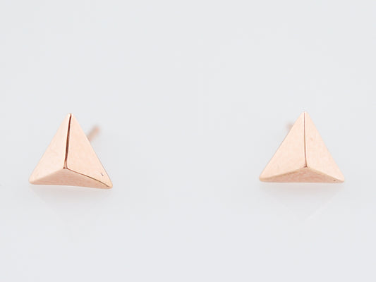 Pyramid Earrings Modern in 14k Rose Gold