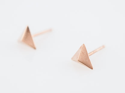 Pyramid Earrings Modern in 14k Rose Gold